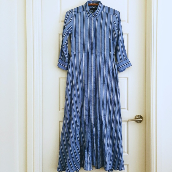 NWOT Banana Republic Stripe Belted Maxi Shirtdress - Picture 3 of 6